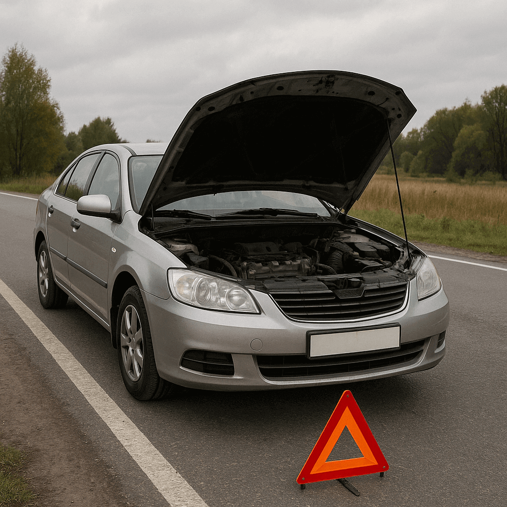 Motor arızası yapan araba